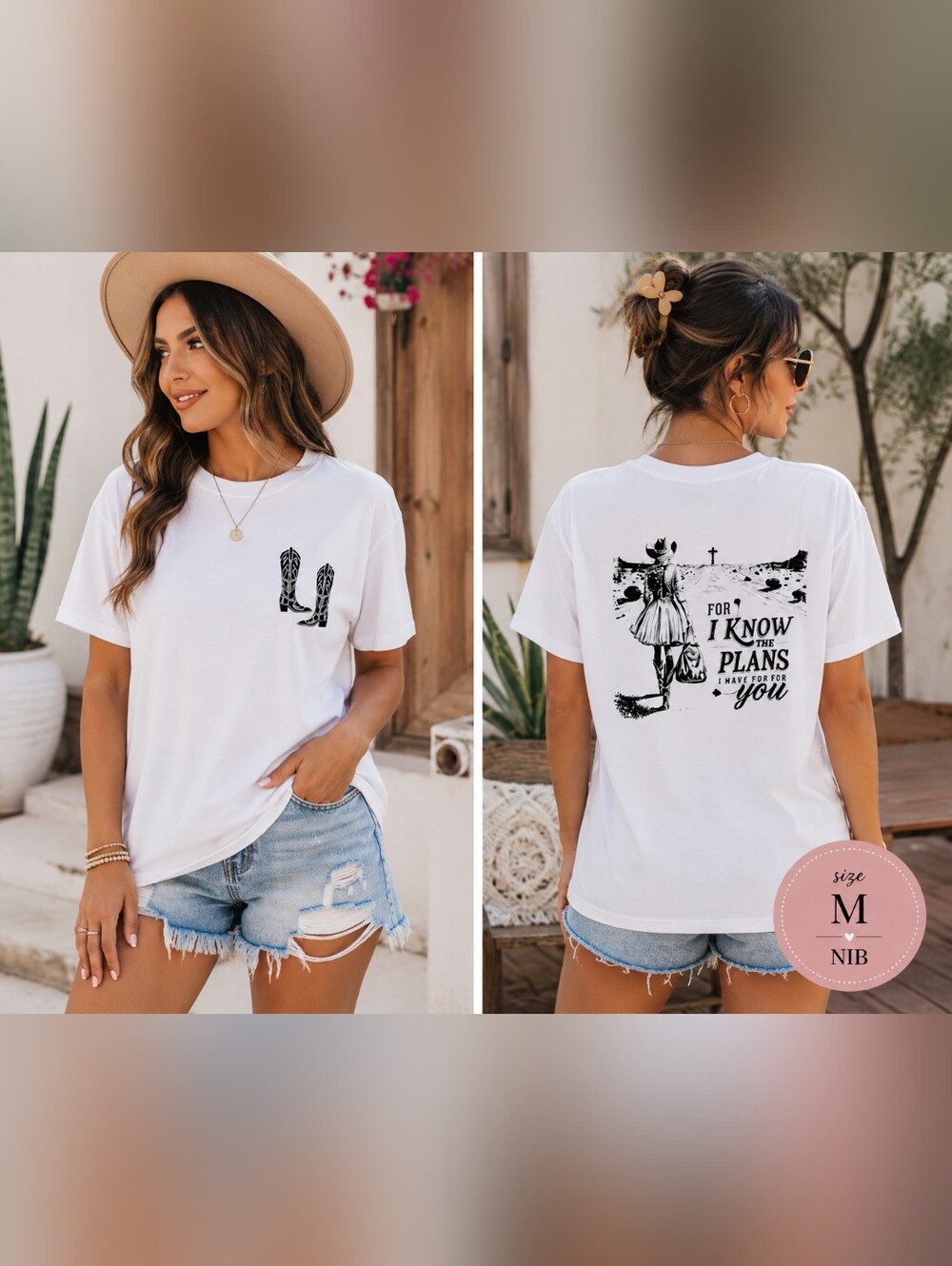 Jeremiah 29:11 Cowgirl Graphic Tee | NIB | Size M | Western Faith
